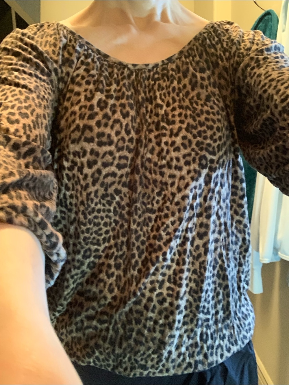 Michael Kors Leopard Print Blouse in Brown and Black